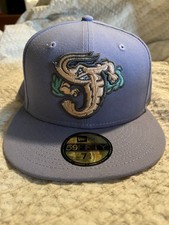 Jacksonville Jumbo Shrimp Hat NEW ERA 59FIFTY MiLB Fitted Cap 7 3/8 Lavender Hat