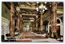 Marble Lobby Interior View Hotel Alexandria Los Angeles California CA Postcard