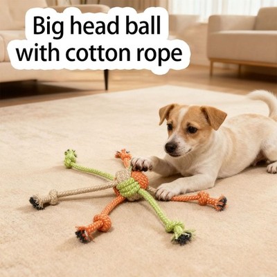 Cotton Rope Chew Toy for Dog Stress Relief Indoor Fetching Game Entertainment