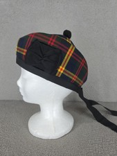 GLENGARRY Cap Scottish tartan Military Glengarry Bonnet Kilt Cap Size 7 1/4