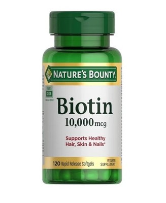 Nature s Bounty Biotin 10,000mcg 120 Softgels Hair Skin Nail Health