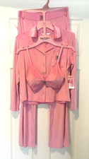 JUICY COUTOUR Women's Small Pink Velour 3 Pc Pajama SET 3pc NEW