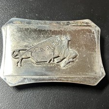 Vintage Western Belt Buckle Cowboy Rodeo Roping Calf Silver Tone