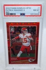 PATRICK MAHOMES II 2020 Donruss Optic RED #18/99 PSA MINT 8