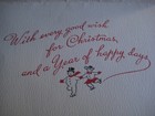 1950 vintage greeting card Burgoyne CHRISTMAS Ice Skating Snow Couple — photo 5
