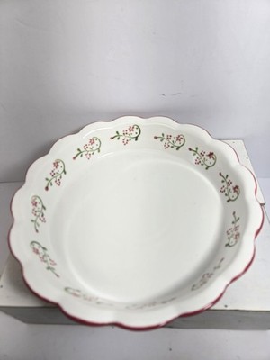 COLOCH LARGE CERAMIC PIE DISH FLORAL PATTERN 10''X2''