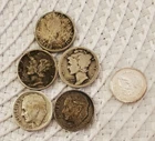 1916 Winged Liberty Mercury Silver Dime 90% Silver+5 Others SILVER FREE SHIPPING