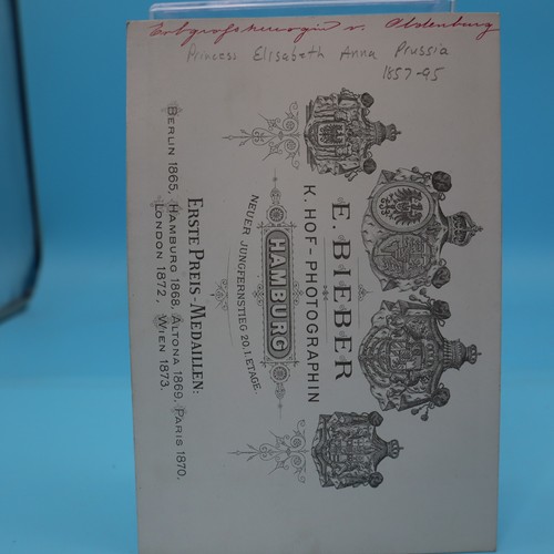 Princesa Isabel Ana de Prusia 1857-95 - TARJETA ORIGINAL GABINETE REALE - Imagen 3 de 3