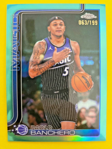 2025-26 Topps Chrome Update PAOLO BANCHERO TRUE AQUA Refractor #5 Numbered /199