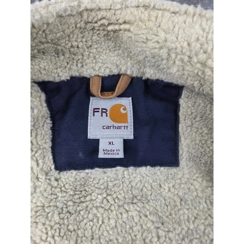 Carhartt Vest Mens XL Navy Blue FR Flame Resistant Sherpa Lined Duck CAT 4 image 4