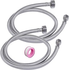 36" Faucet Supply Line,3/8" Comp x 1/2" FIP Kitchen 36 Inch, Silver