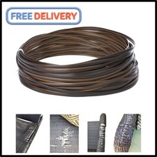 120 Ft Wicker Repair Kit, Plastic Wicker Repair Supplies, Gradient Dark Brown wi