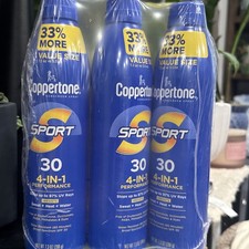 Lot Of 3 Coppertone Spf 30 Sport 4-In-1 Performance Spray 7.3oz Exp 1/27