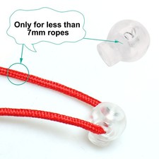 12pcs Plastic Cord Lock Stopper End Spring Fastener Organizer Clear