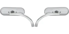 Arlen Ness Micro Chrome Mini Oval Left & Right Side Mirror Harley Metric Pair