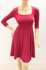 Maeve Anthropologie Dress Womens XS Red Jocelyn Ponte Knit Midi Milkmaid Classic