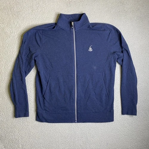 B Draddy Mara Jacket Mens Large Blue Full Zip Mock Neck MCC Logo Golf Preppy video thumbnail