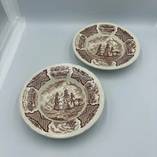 VINTAGE ALFRED MEAKIN FAIRWINDS SET 2 FLAT RIM SOUP BOWLS 8 7/8"