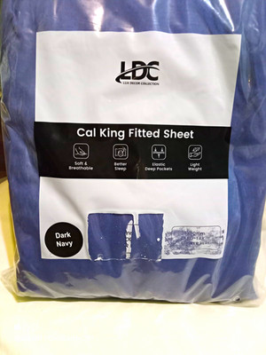 LDC Lux Decor Collection California King Fitted Sheet Dark Navy Deep Fit