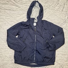 Gap Kids Lightweight Windbreaker Navy Blue Size Medium With Hood