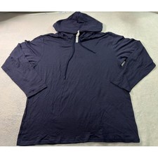 Royal Avalon Mens XL Navy Blue Bamboo Cotton UPF 50 Sun Protection Hoodie Shirt