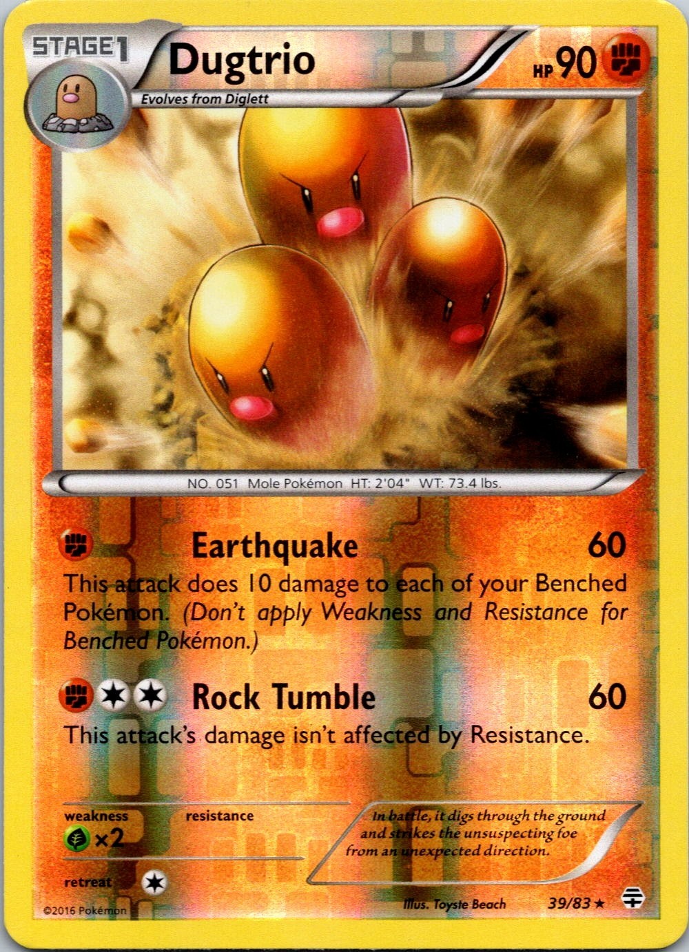 Pokemon Generations #39/83 Dugtrio Reverse Holo Rare LP
