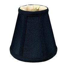 Royal Designs Deep Empire Fabric Lamp Shade, Black, Gold Accent - BS-707FC-6BLK