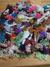 Lot of 155 Asst Colors Skiens Needloft Plastic Canvas Yarn 10 Yards Each 9.2M