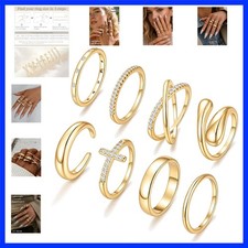 Non Tarnish Chunky Gold Rings for Women, 14K ...