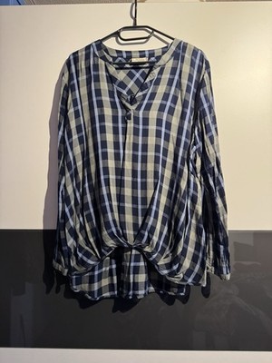 Sehr schöne blau karierte Bluse Multiblu Gr.46, gebraucht