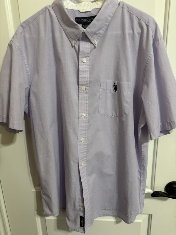 Men's Violet Short Sleeve U.S. Polo Assn. Dress Shirt Size XL Purple Button Down