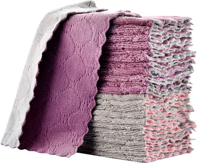 Lsmall Reusable Cleaning Cloths, 6 X 10 Inch, Super Absorbent Multipurpose Dish 