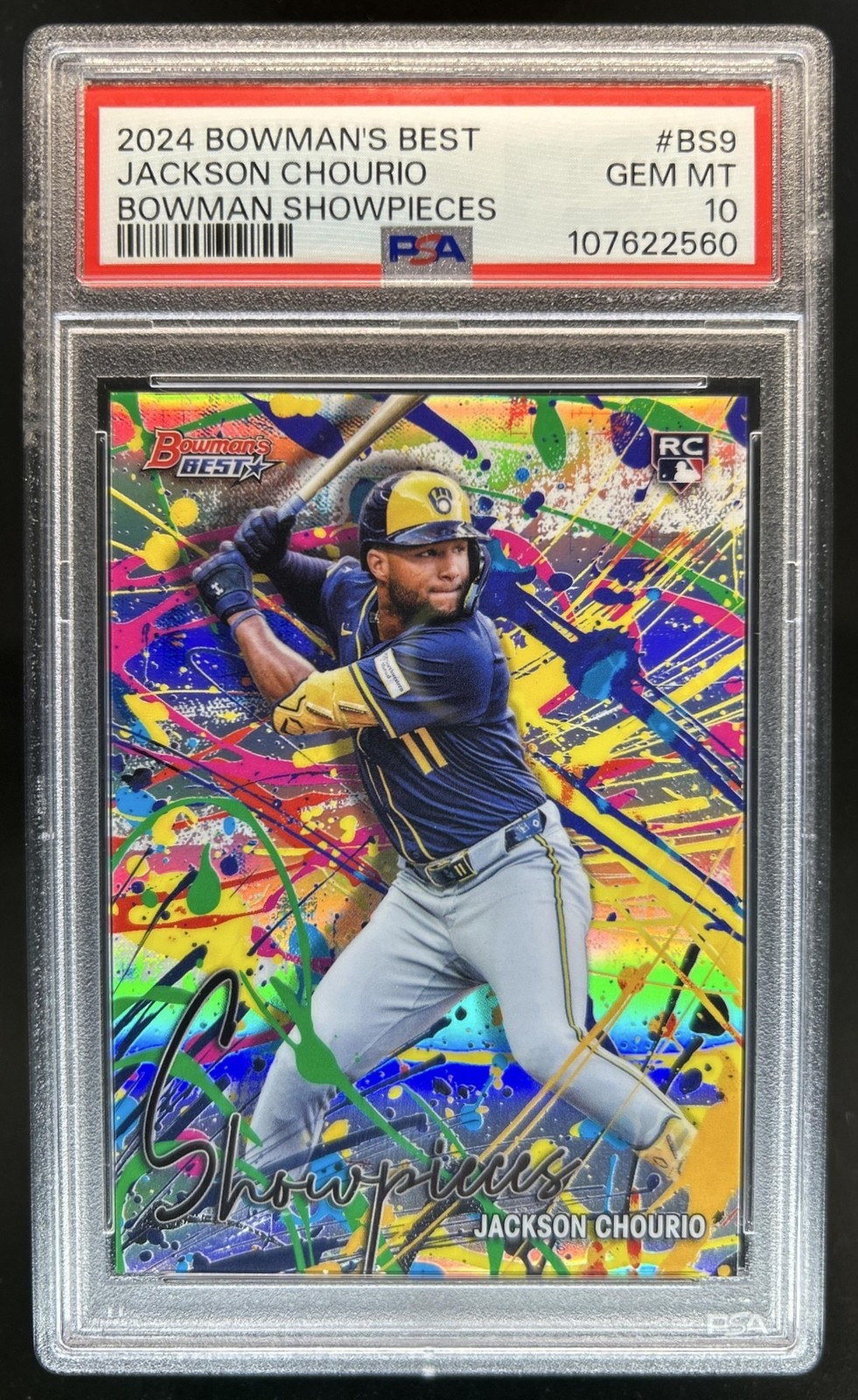 2024 Bowman's Best Jackson Chourio Showpieces RC Rookie #BS-9 Brewers PSA 10