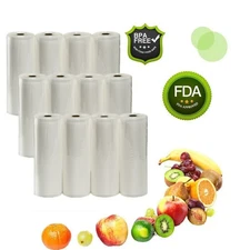 12 Rolls 11"X50' Embossed Vacuum Sealer Bag - Food Saver BPA Free & FDA Approved