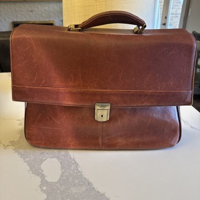 Vintage Dr. Koffer Briefcase Brown Leather Laptop Bag Messenger Satchel Business