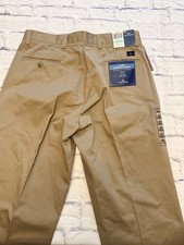 Dockers Men  s 34x32 Original Khaki Classic Fit Flat Front Tan Dress Pants, NWT
