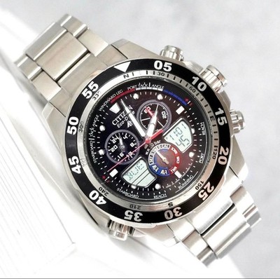 CITIZEN PROMASTER JR4045 57E yacht timer Eco Drive solar digital analog chronogr