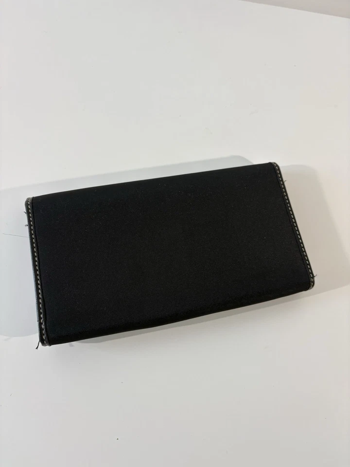 Liz Claiborne Wallet,Snap Flap,Black Fabric w/Logo,Gold Tone...Easy To Clean EUC - Image 4 of 4