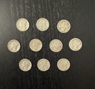 Lot of 10 - Mercury Dimes - 90% silver coins - various dates
