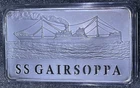 SS GAIRSOPPA CERTIFIED SHIPWRECK 10oz SILVER BAR SERIAL NUMBER # A01518 - TYPE 1