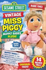 Vintage 1983 Miss Piggy Muppet Babies Plush Hasbro Softies Doll 14  Rare