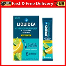 Liquid I.V.  Lemon Lime Hydration Multiplier  Powdered Electrolyte Drink Mix, 6
