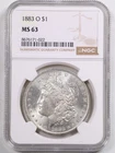 1883-O $1 Morgan Silver Dollar MS63 NGC 8676171-022