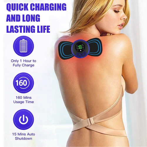 Portable Mini Electric EMS Neck Back Massager Cervical Massage Patch Stimulator - Picture 2 of 17