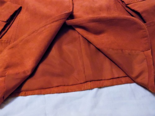 STUDIO WORKS PETITE 12P RUSTIC ORANGE SUEDED LINED BLAZER JACKET CAREER DINNER - Picture 7 of 10