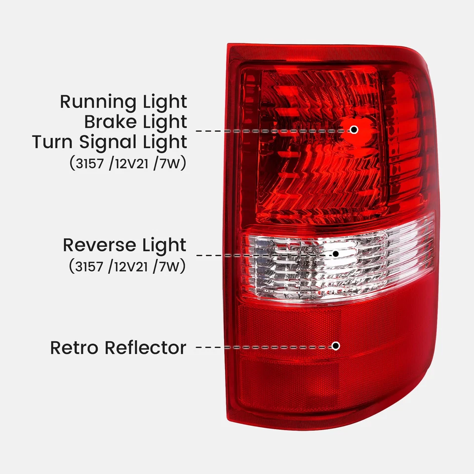 For Ford F-150 F150 Tail Light Lamp 2004 2005 -2007 08 Rear Right Passenger Side - Image 3 of 4