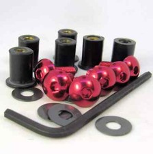 Yamaha YZF1000R Thunderace 1996-2003 Red Aluminium 6 Bolt Screen Kit