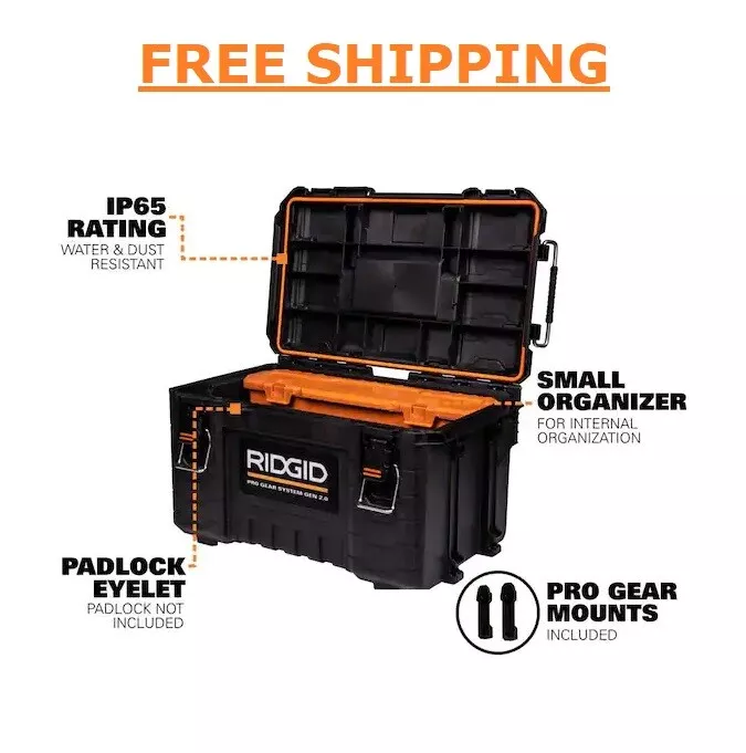 RIDGID 2.0 Pro Gear System 22 In. Modular Tool Box Storage and Organizer  731161058462