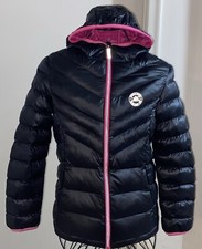 ZeroXposur Girls Puffer Winter Ski Jacket Size 14/16 Black Pink - EUC