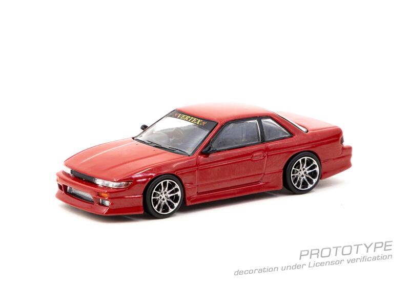 Tarmac Works 1:64 VERTEX Silvia S13 Red Metallic Diecast Model Car